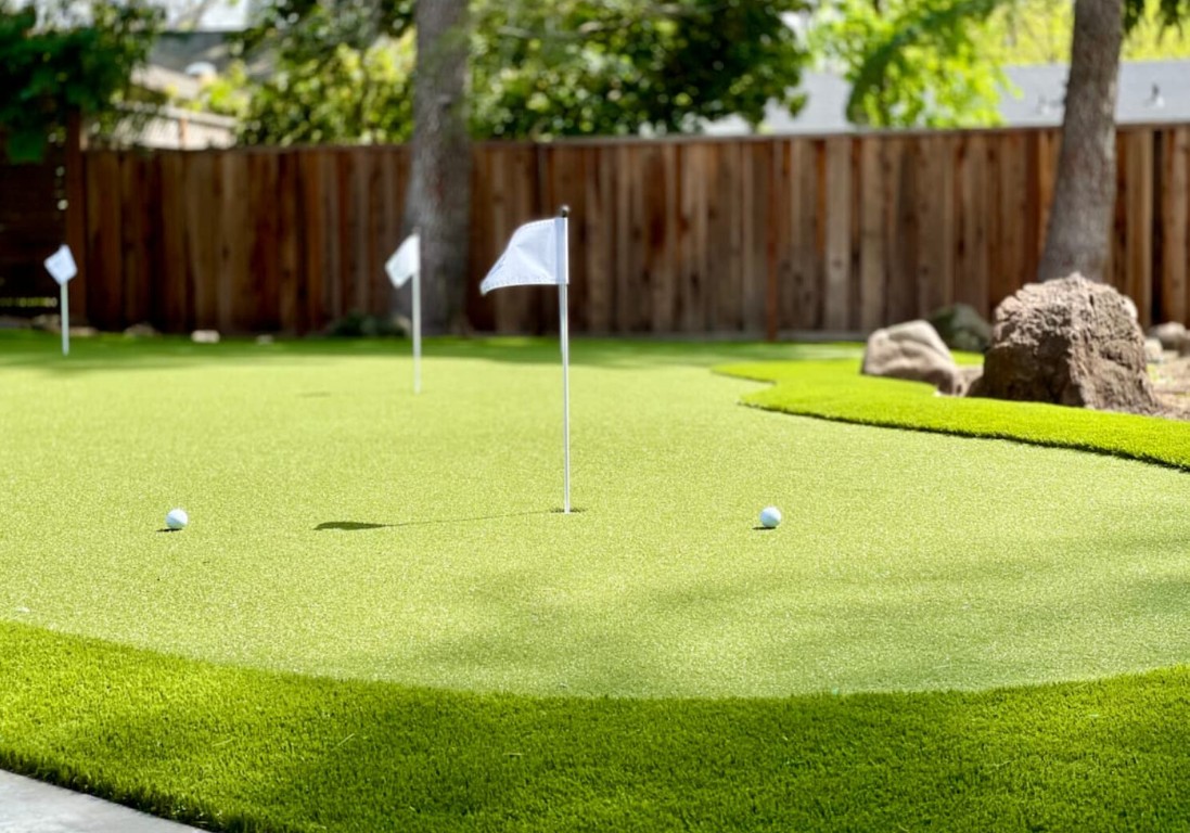 Custom backyard putting green installation in New Haven, CT